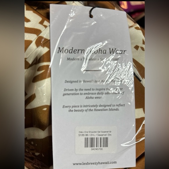 Lexbreezy Hawaii 🌺 Hoku One Shoulder Seashell Brown Set NWT - Picture 7 of 7